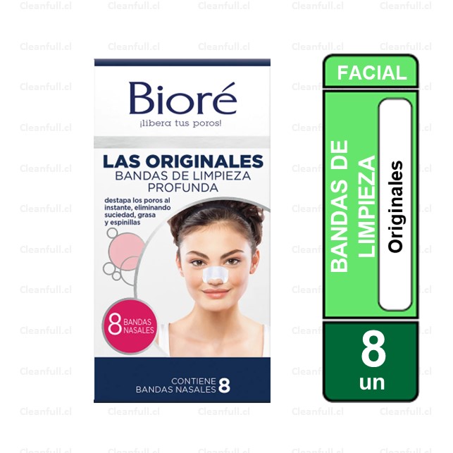 BANDAS BIORE LIMPIEZA PROFUNDA 8 UN